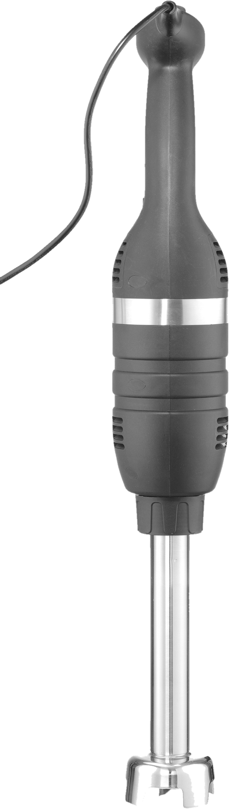 Mixeur plongeant PC-300 vu de dos, câble d’alimentation et pied inox.